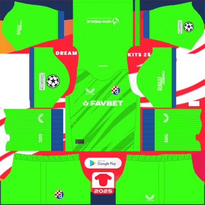 Kit / Equipamento GOL Terceiro GNK Dinamo Zagreb 2024-2025 Dream League Soccer 2019 / FTS