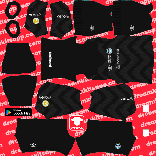 Kit / Uniforme POR Local Gremio 2024 Dream League Soccer 2025