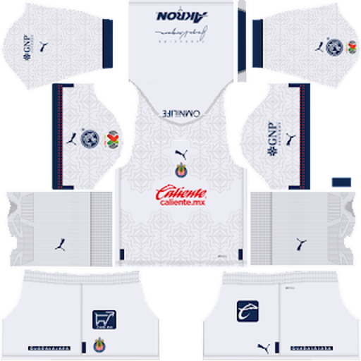 Kit / Uniforme Visitante Chivas de Guadalajara 2022-2023 Dream League Soccer 2019 / FTS