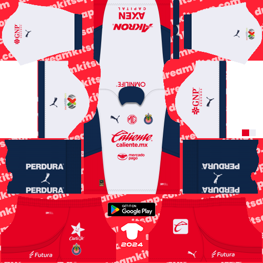 Kit / Uniforme Visitante Chivas de Guadalajara 2024-2025 Dream League Soccer 2019 / FTS