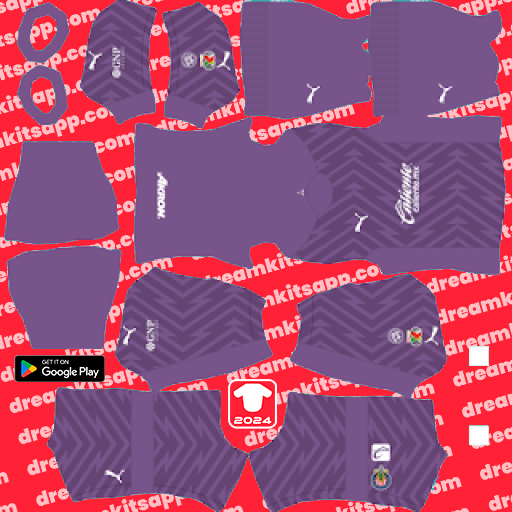 Kit / Uniforme POR Visitante Chivas de Guadalajara 2023-2024 Dream League Soccer 2025