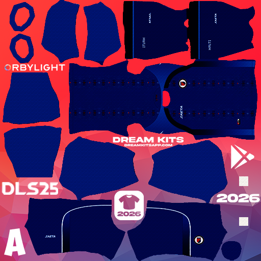 Kit / Équipement Domicile Haiti 2026 Dream League Soccer / DLS 2026 512x512 PNG