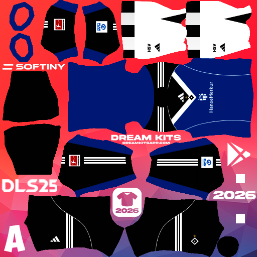 Kit Away Hamburger SV 2025-2026 Dream League Soccer / DLS 2025 512x512 PNG