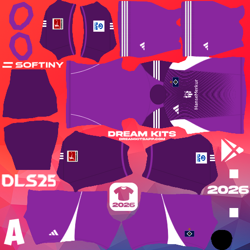 Kit GK Away Hamburger SV 2025-2026 Dream League Soccer / DLS 2025 512x512 PNG
