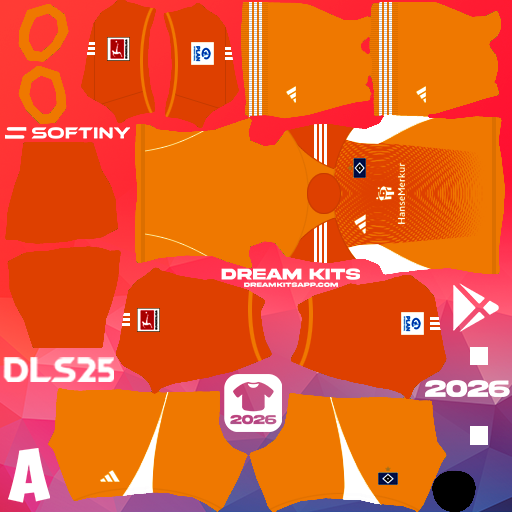 Kit GK Third Hamburger SV 2025-2026 Dream League Soccer / DLS 2025 512x512 PNG