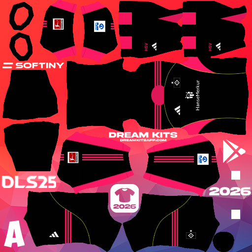 Kit Third Hamburger SV 2025-2026 Dream League Soccer / DLS 2025 512x512 PNG