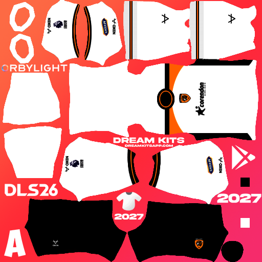 Kit / Uniforme Visita Hull City 2026-2027 Dream League Soccer / DLS 2026 512x512 PNG
