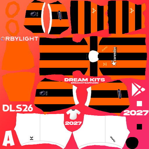 Kit / Uniforme Local Hull City 2026-2027 Dream League Soccer / DLS 2026 512x512 PNG