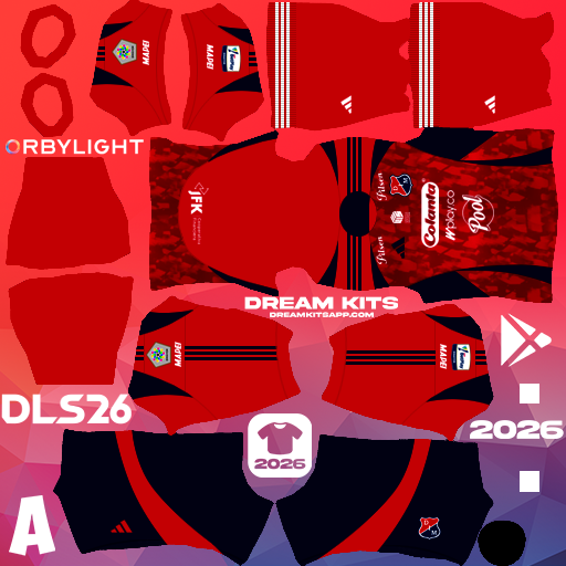 Kit Home Independiente Medellín 2026 Dream League Soccer / DLS 2026 512x512 PNG