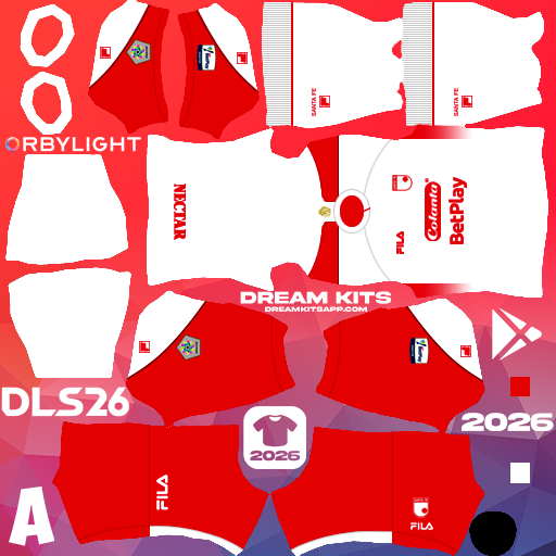 Kit Away Independiente Santa Fe 2026 Dream League Soccer / DLS 2026 512x512 PNG