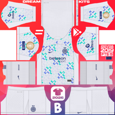 Kit Away Inter Milan 2025-2026 Dream League Soccer 2019 DLS / FTS