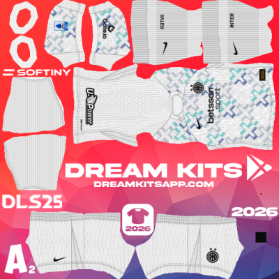 Kit Away Inter Milan 2025-2026 Dream League Soccer / DLS 2025