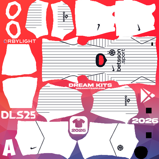 Kit Away Inter Milan 2026-2027 Dream League Soccer / DLS 2026 512x512 PNG
