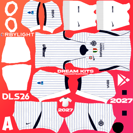 Kit / Équipement Extérieur Inter Milan 2026-2027 Dream League Soccer / DLS 2026 512x512 PNG