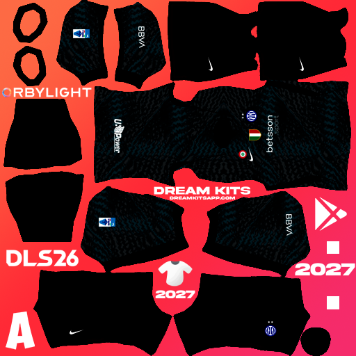 Kit / Équipement Gardien de but Extérieur Inter Milan 2026-2027 Dream League Soccer / DLS 2026 512x512 PNG