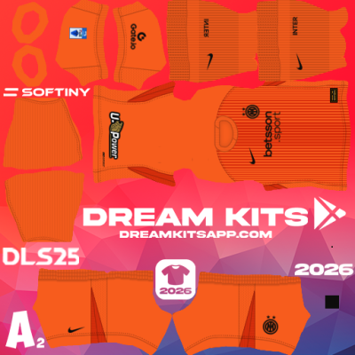 Kit GK Home Inter Milan 2025-2026 Dream League Soccer / DLS 2025