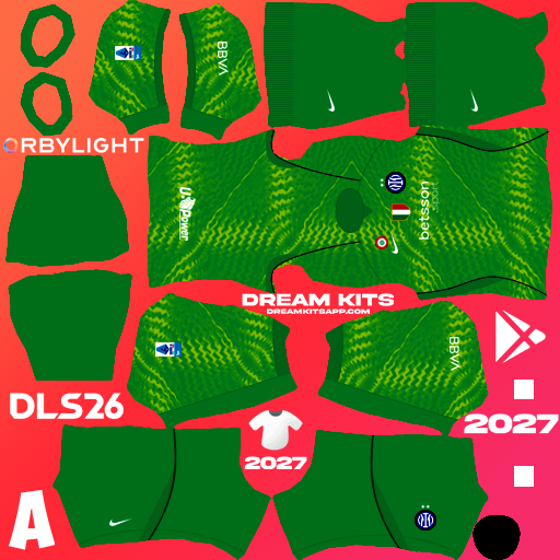 Kit / Équipement Gardien de but Domicile Inter Milan 2026-2027 Dream League Soccer / DLS 2026 512x512 PNG