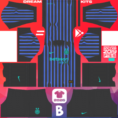 Kit Home Inter Milan 2025-2026 Dream League Soccer 2019 DLS / FTS