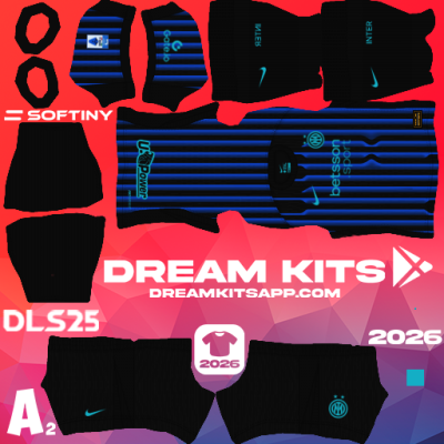 Kit Home Inter Milan 2025-2026 Dream League Soccer / DLS 2025