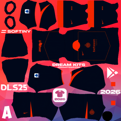 Kit / Equipamento Terceiro Inter Milan 2025-2026 Dream League Soccer / DLS 2025 512x512 PNG