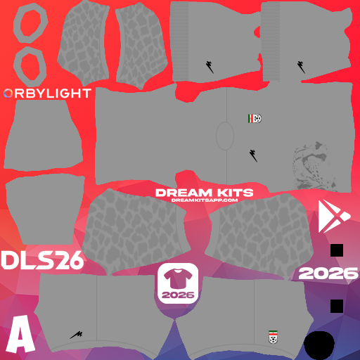 Kit / Équipement Gardien de but Troisième Iran 2026 Dream League Soccer / DLS 2026 512x512 PNG