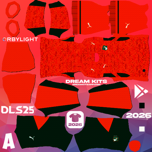 Kit Home Ivory Coast 2026 Dream League Soccer / DLS 2026 512x512 PNG