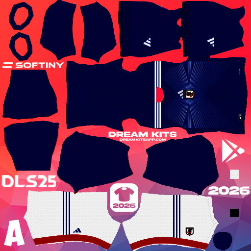 Kit Home Japan 2026 Dream League Soccer / DLS 2025 512x512 PNG