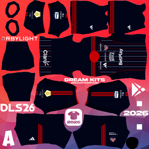 Kit / Uniforme Visita Junior 2026 Dream League Soccer / DLS 2026 512x512 PNG