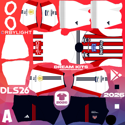 Kit / Uniforme Local Junior 2026 Dream League Soccer / DLS 2026 512x512 PNG