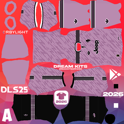 Kit / Uniforme Visita Juventus 2026-2027 Dream League Soccer / DLS 2026 512x512 PNG