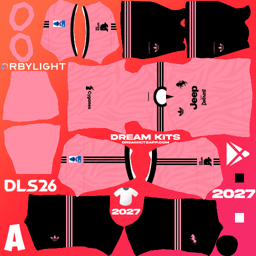 Kit / Équipement Extérieur Juventus 2026-2027 Dream League Soccer / DLS 2026 512x512 PNG