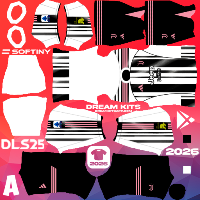 Kit / Equipamento Titular Juventus 2025-2026 Dream League Soccer / DLS 2025