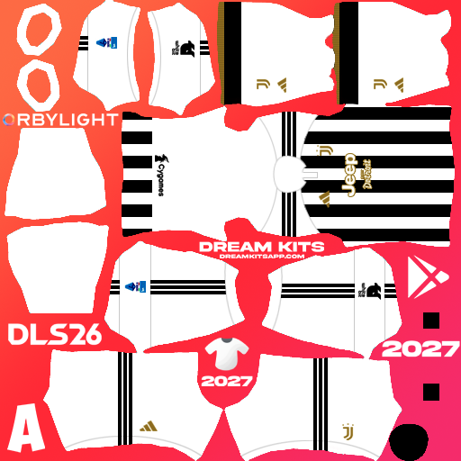 Kit / Équipement Domicile Juventus 2026-2027 Dream League Soccer / DLS 2026 512x512 PNG