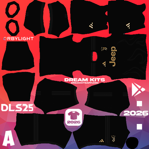 Kit / Uniforme Tercero Juventus 2026-2027 Dream League Soccer / DLS 2026 512x512 PNG