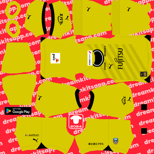 Kit / Uniforme POR Visitante Kawasaki Frontale 2023-2024 Dream League Soccer 2024