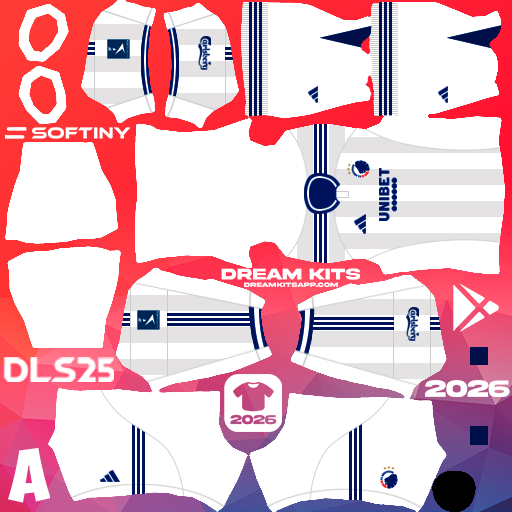Kit Home København 2025-2026 Dream League Soccer / DLS 2026 512x512 PNG