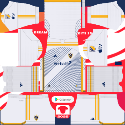 LA Galaxy Home kit 2024-2025 Dream League Soccer 2019 / FTS