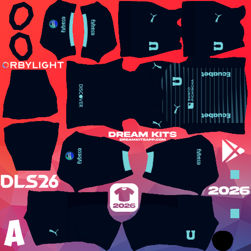 Kit Away LDU Quito 2026 Dream League Soccer / DLS 2026 512x512 PNG