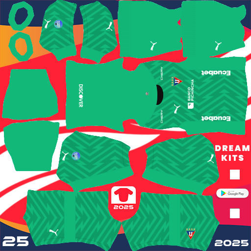 LDU Quito GK Home kit 2024 Dream League Soccer 2025