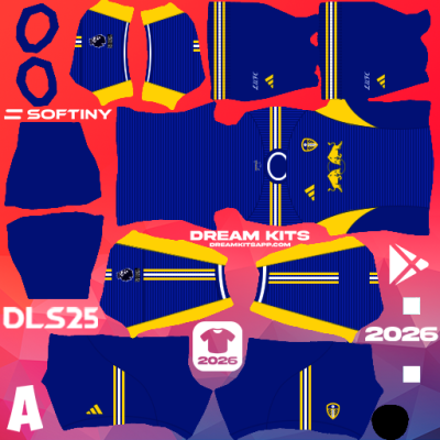 Kit / Équipement Extérieur Leeds United 2025-2026 Dream League Soccer / DLS 2025