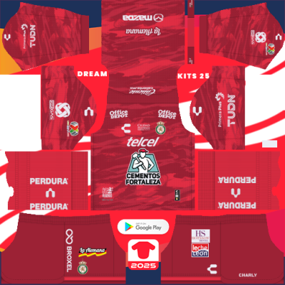 Kit / Uniforme POR Visitante Leon FC 2024-2025 Dream League Soccer 2019 / FTS