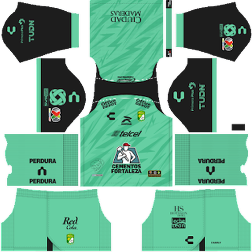 Kit / Uniforme POR Tercero Leon FC 2022-2023 Dream League Soccer 2019 / FTS