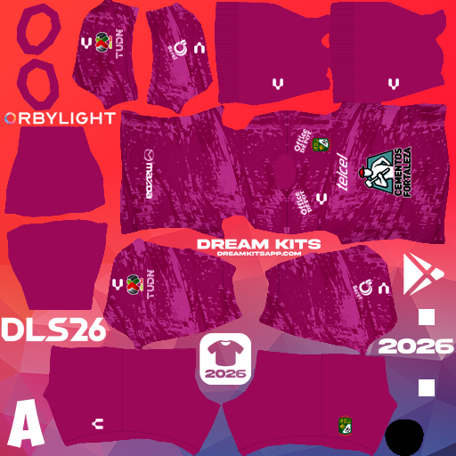 Kit / Uniforme Portero Tercero Leon FC 2025-2026 Dream League Soccer / DLS 2026 512x512 PNG