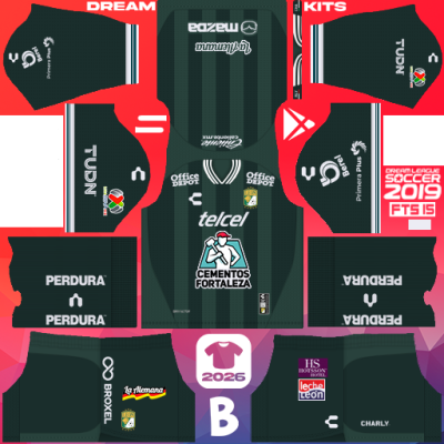 Kit / Uniforme Local Leon FC 2025-2026 Dream League Soccer 2019 DLS / FTS