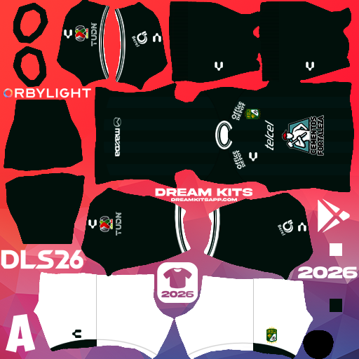 Kit / Uniforme Local Leon FC 2025-2026 Dream League Soccer / DLS 2026 512x512 PNG