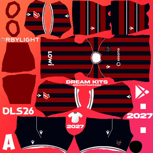 Kit / Uniforme Local Levante UD 2026-2027 Dream League Soccer / DLS 2026 512x512 PNG