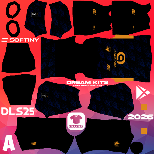 Kit / Équipement Troisième LOSC Lille 2025-2026 Dream League Soccer / DLS 2026 512x512 PNG