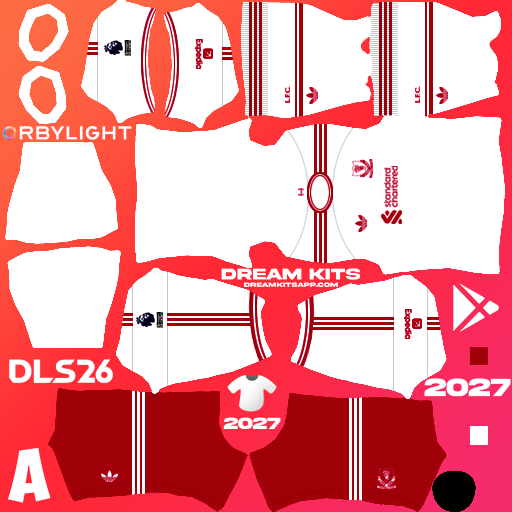 Kit / Uniforme Visita Liverpool 2026-2027 Dream League Soccer / DLS 2026 512x512 PNG