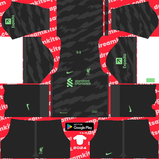 Liverpool GK Home kit 2023-2024 Dream League Soccer 2019 / FTS