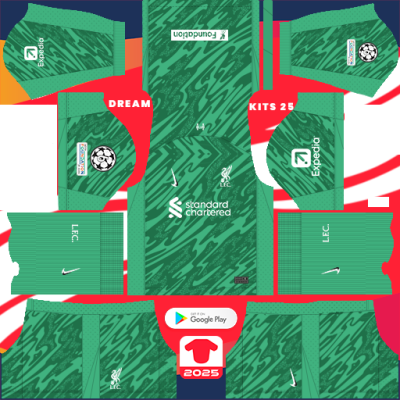 Liverpool GK Home kit 2024-2025 Dream League Soccer 2019 / FTS